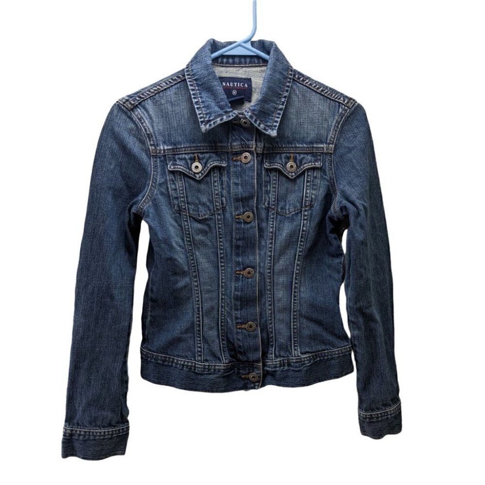 Nautica Womens Denim Jacket Size XS Blue